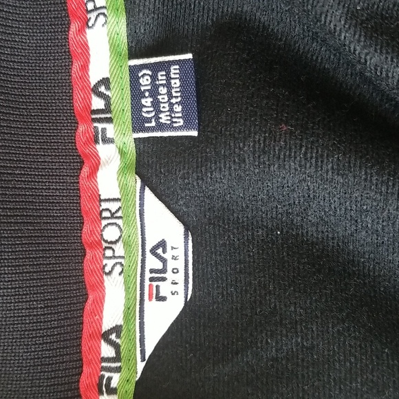 Fila Sport Black White Green Stripe Track Soccer Jacket 30730 - Picture 4 of 7